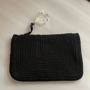 vintage woven oversized clutch
